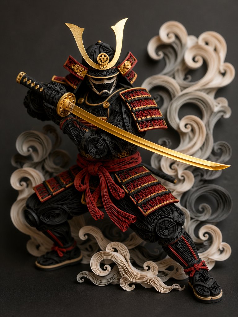 3D Paper Quilling Samurai Warrior 2
