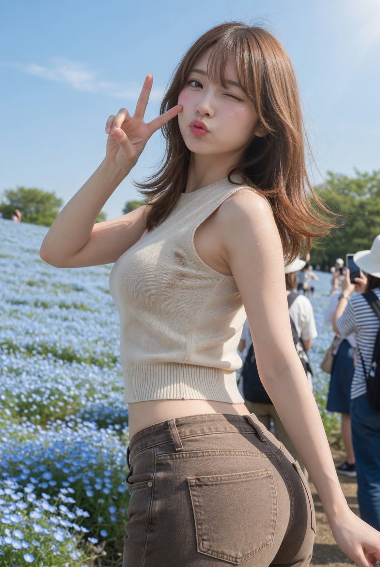 Spring Beauty in Nemophila Field 2