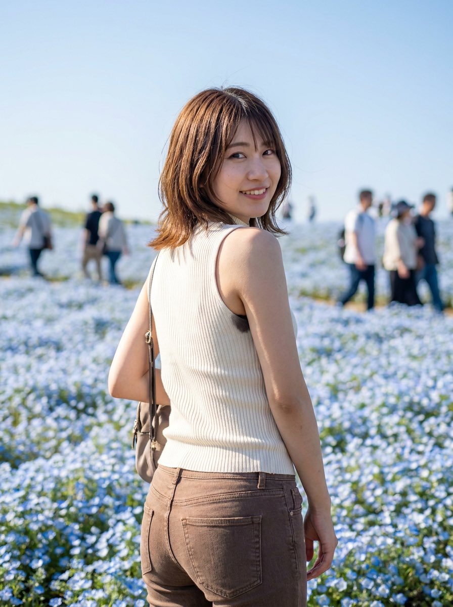 Spring Beauty in Nemophila Field 3
